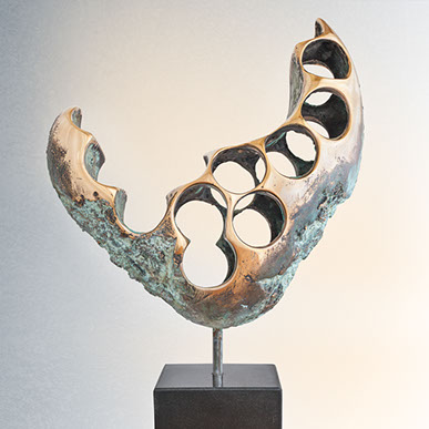 Bronze Skulptur - Kosmisches Herz