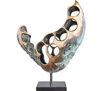 Bronze Skulptur - Kosmisches Herz andere Perspektive